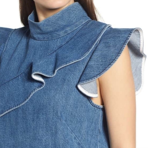 MCGUIRE Denim Sorbonne Mini Dress in Josephine Size Medium - Picture 3 of 16